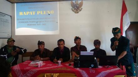 Rapat Pleno Penghitungan Suara Dan Penetapan Perbekel Terpilih Desa Wanagiri Periode 2019-2025